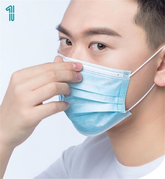 

dhl ship 14k1 dust proof 50 1pcs masks layer hood mask 3 ply facein stock fast black blue ylv4