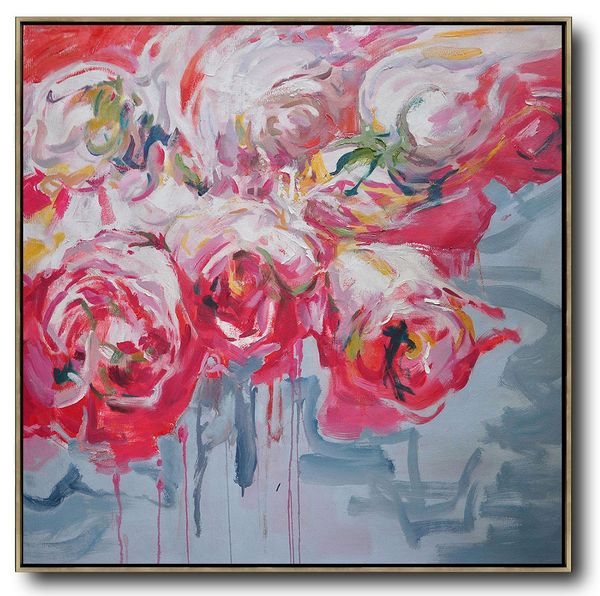 

art flower paintingabstract red flower oil painting large