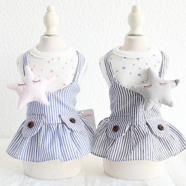 

cute stripe dog puppy princess dress dog cat pet tutu skirt dress clothing summer chihuahua small clothes hoodie shirt