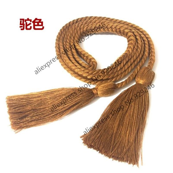 

4pcs/lot 0.9cm fashion braid cotton rope belt camel black garment tassel rope curtain home textile decorative accessory, Black;white