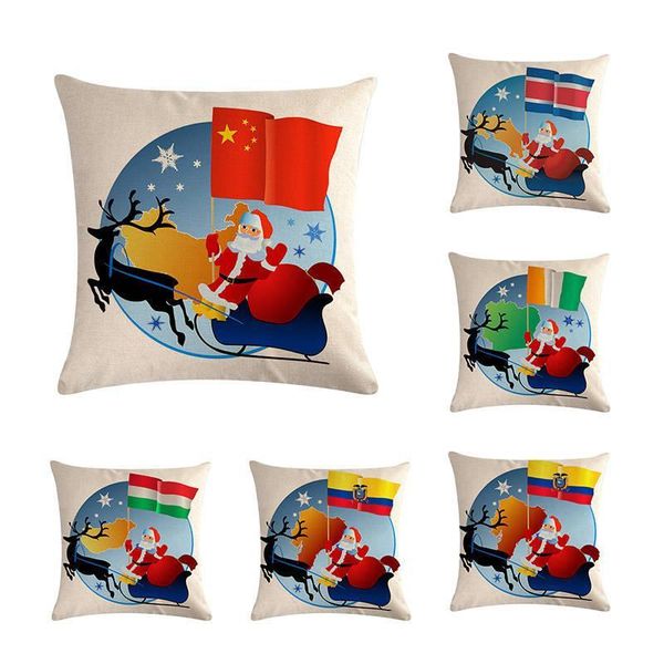 

christmas flax hold pillow cushion for leaning on the new flag set pillow case