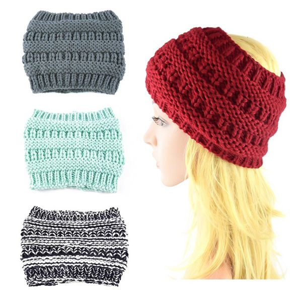 

women knitted headband winter warmer head wrap hairband for ladies woolen crochet fashion hair band accessories