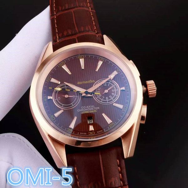 

5 pins luxury mens designer watches 42mm top automatic mechanical self-winding movenment wristwatch imported leather band orologio di lusso
