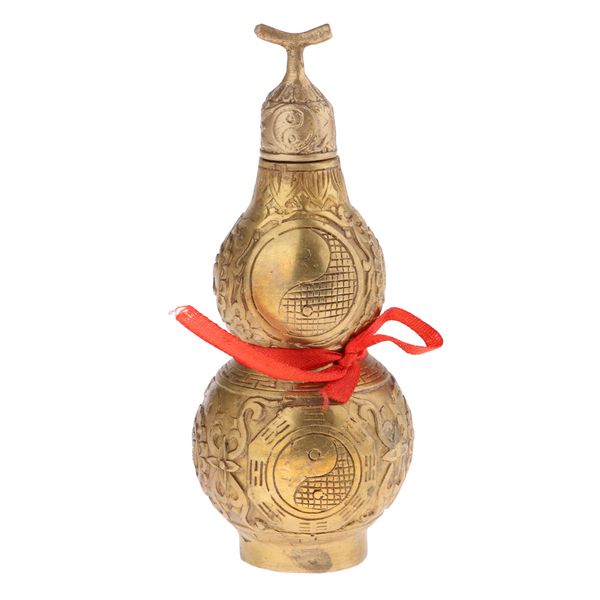 

china bronze copper fengshui bagua calabash longevity cucurbit gourd statue