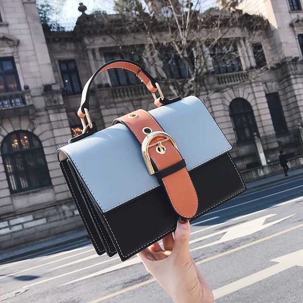 

women's handbag 2019 fashion new pu leather women bag contrast lady tote shoulder messenger bag crossbody