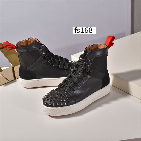 

designer latest bottom sneakers sock donna flats with krystal spikes, red sole sneakers for men women on the go original shoes size 36, Black