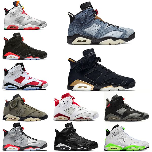 

new 6 6s jumpman mens trainers basketball shoes dmp washed denim hare travis scotts black infrared sports sneakers us 40-47
