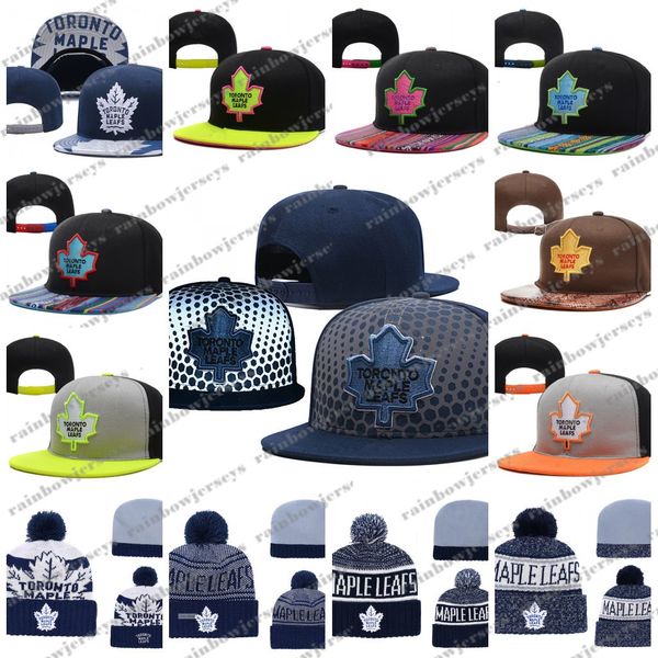 

Toronto Maple Leafs Snapback Caps Вышивка Хоккей Вязаная шапочка Регулируемая шапка Черный Сини