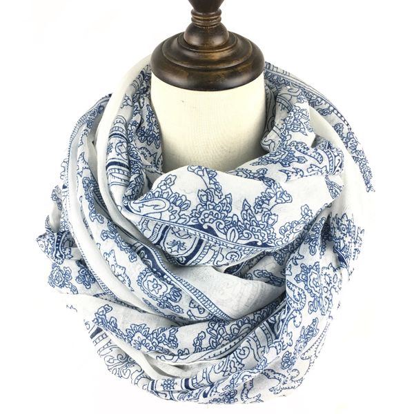 

fashion-bruceriver women's paisley printing scarf, Blue;gray