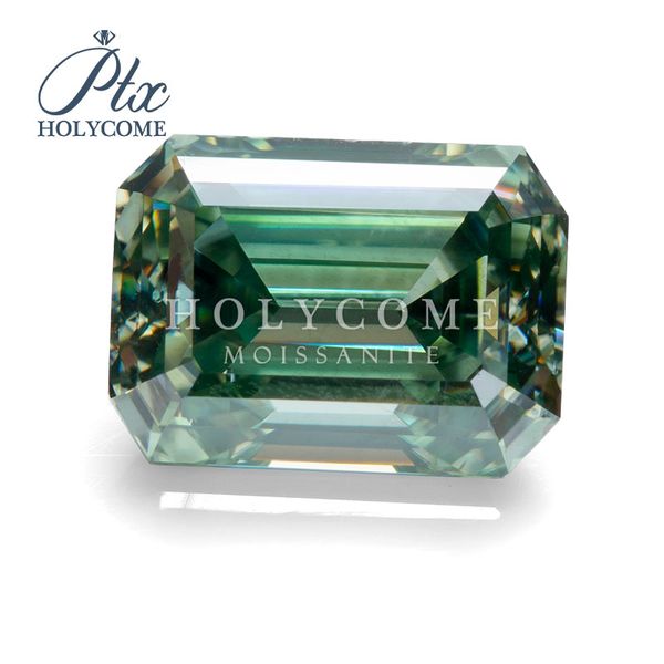 

fashion and fancy stones emerald cut green color 6x9mm 2.5ct moissanite diamond gemstones, Black