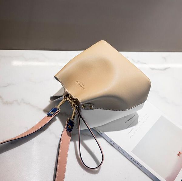 

designer luxury handbags purses women fashion bucket bag with designer contrast color and 3 color sweet lady nice cow classic hand bag