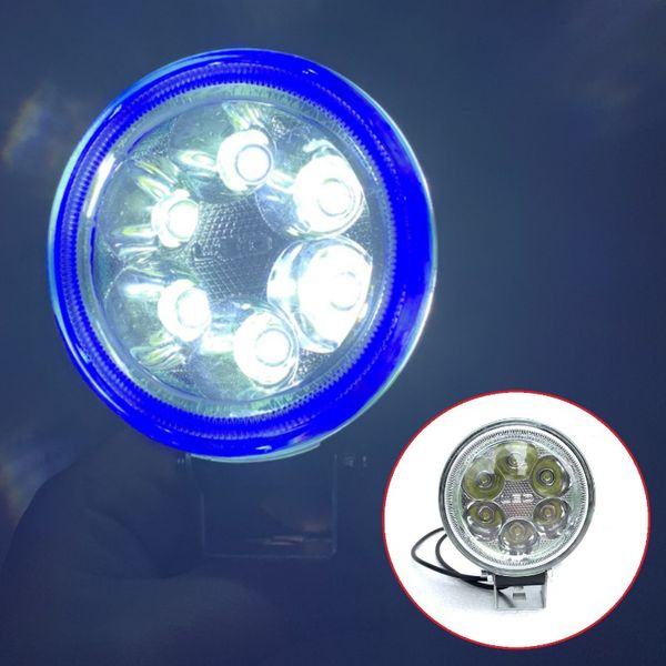 

1pc blue 3.5 inch led angel eyes fog lights led car headlight lamp drl universal daytime running light 18w offroad spot light