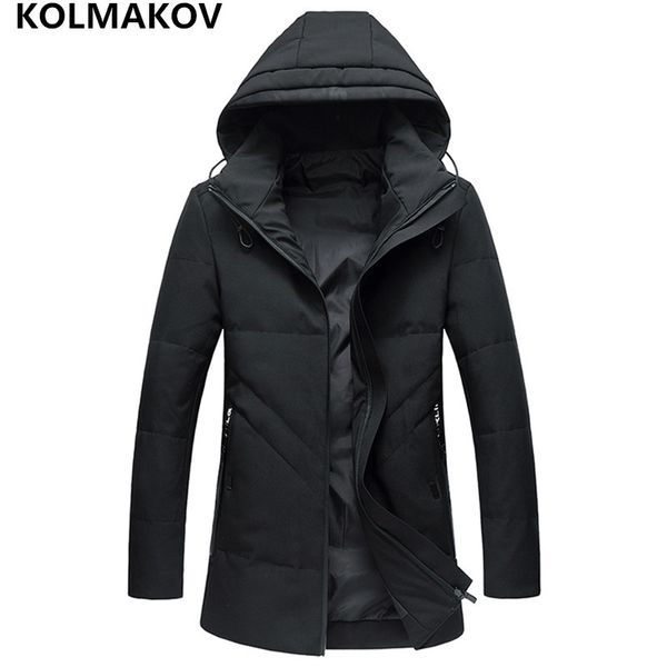 

new mens winter duck down coats thicken parkas jacket classic black slim overcoat long hooded parkas jackets plus size l-5xl