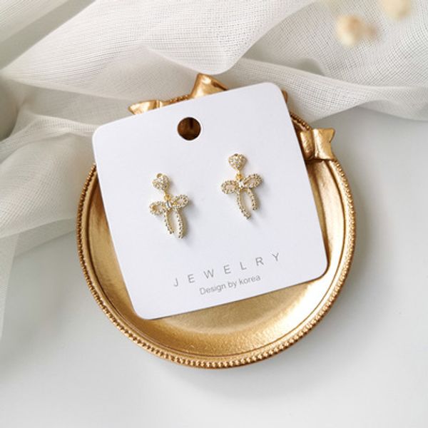 

silver 925 bowknot pearl women drop earrings lovely girl bow pearl statement dangle earring fashion jewelry women accessories