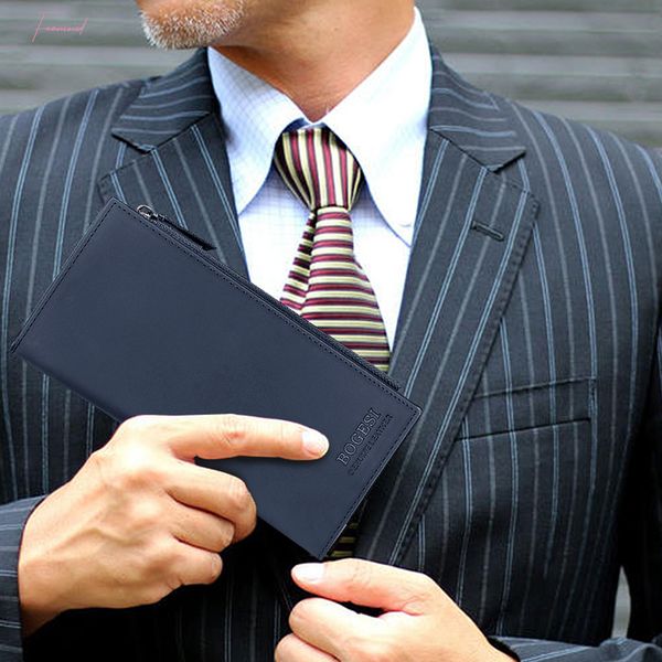 

leather wallets for men long clutch bank credit card holders male vintage bifold purse with zipper phone pocket mens money bag, Red;black