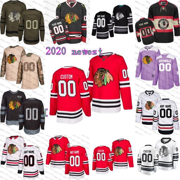 

custom chicago blackhawks jersey robin lehner aleksi saarela anton wedin dennis gilbert connor murphy collin delia kevin lankinen mikita, Black;red