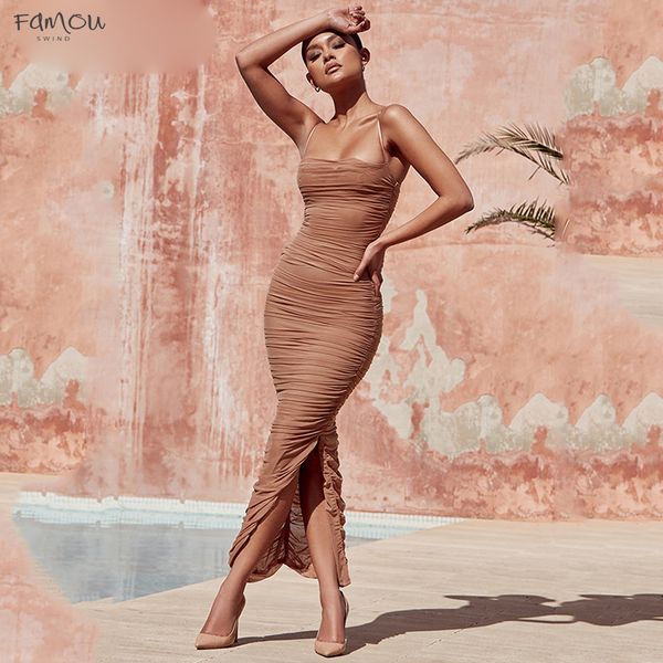 

Sexy Mesh Women Dress Summer Strapless Backless Zipper Split Draped Maxi Dress Club Long Dresses Wrap Vestiods