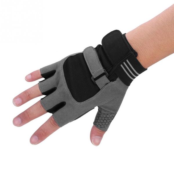 

men women fitness gloves anti-skid half finger weight lifting gloves with wrist band hook loop fitness body building equipment