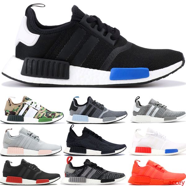 

nmd r1 core black mesh tokyo running shoes mens triple black white clear blue linen khaki fashion designer women shoes