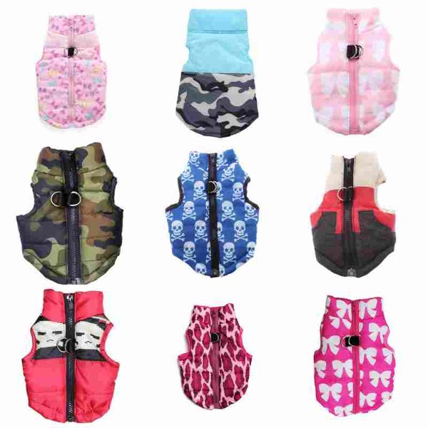 

pet clothing dog clothes autumn and winter new blue skull butterfly camouflage teddy clothes for small dog coat jacket