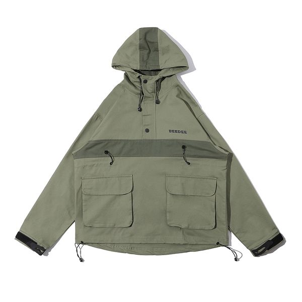 

army green jackts men causal loose simple hip hop streetwear windbreakers men oversize chaqueta hombre clthes cc50jk, Black;brown