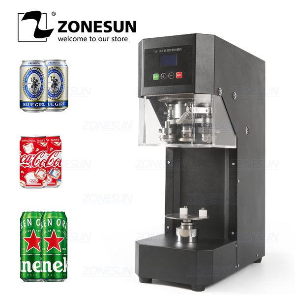 

zonesun cans sealing machine 55mm drink bottle sealer coffee can sealing machine beverage bottle capping 220v