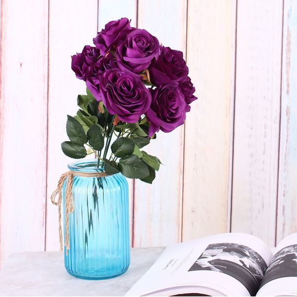 

1 bunch artificial silk flower french rose floral bouquet fake arrange table daisy wedding flowers decor party accessory