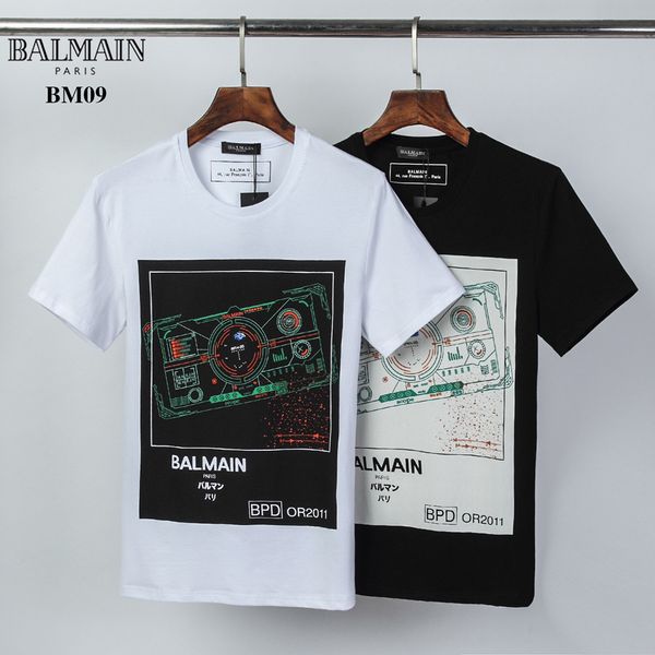 

2020ss spring and summer new high grade cotton printing short sleeve round neck panel t-shirt size: m--xl-xxl-xxxl color: black white q22, White;black