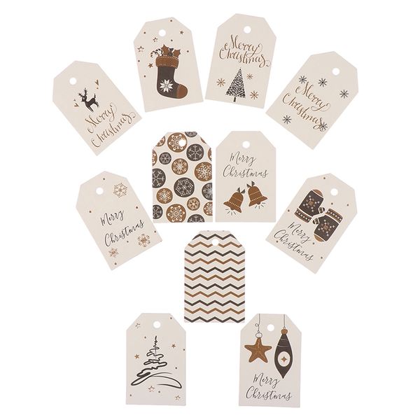 

100pcs/set diy paper tags kraft paper tag head label festival note diy blank price hang tag merry christmas cards gift