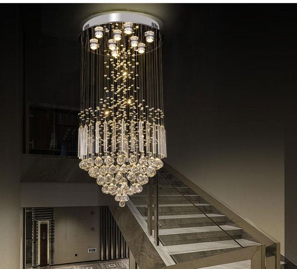 Crystal Chandelier Light Fixture Modern Lamp Living Room Bedroom Decoration Stair Ceiling Lamp 9 Led Gu10 D 19 7 X H 39 4 Rope Chandelier Gold