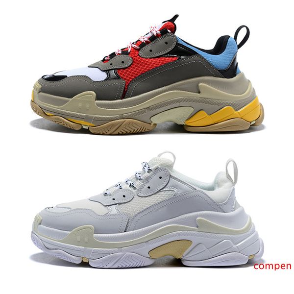 

triple-s designer paris 17fw triple s sneakers for men women black red white green casual dad shoes tennis increasing sneakers 36-45