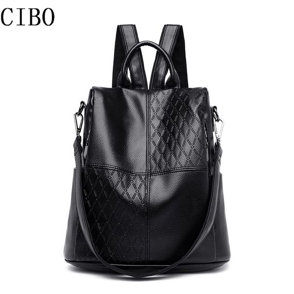 

3 in 1 fashion women anti-theft backpack high-quality vintage leather shoulder bag stitching female travel backpack mochilas new