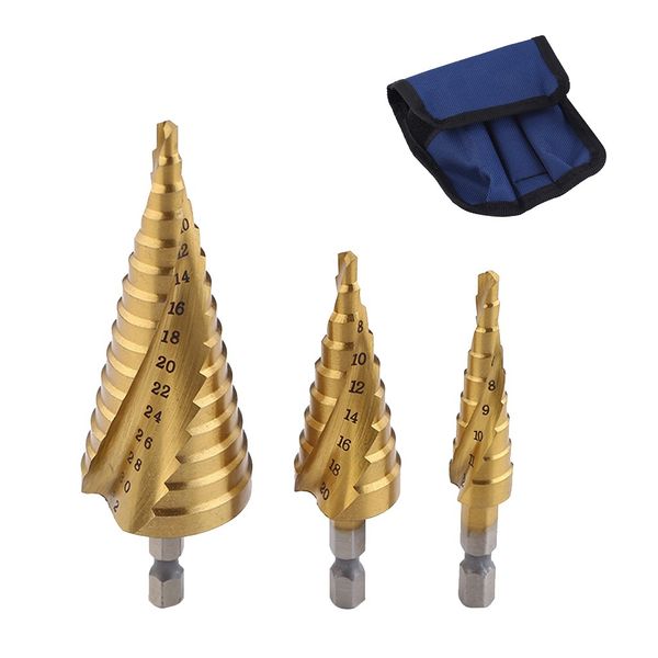 

3pcs spiral grooved center drill bit spiral grooved center drill bit carbide accessories step taper home gadgets