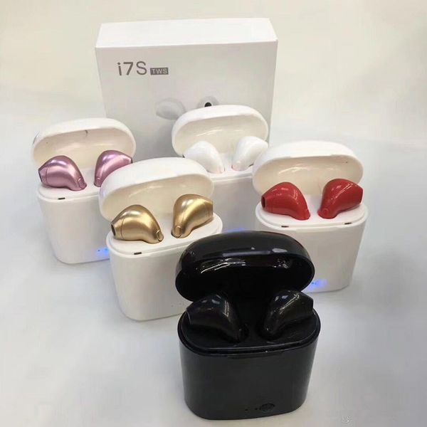 

New i7 tw wirele bluetooth earphone tereo earbud head et twin headphone with charging box for all mart phone