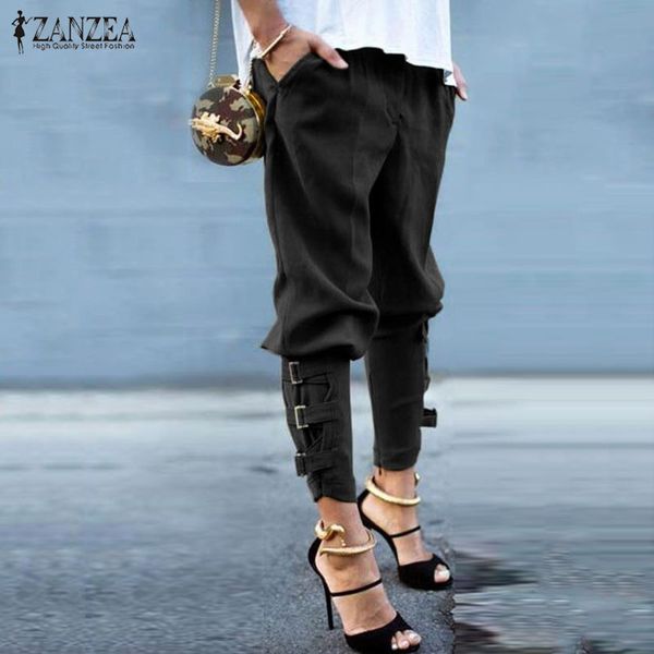 

new harem style pants 2017 fashion women trousers casual loose pockets elastic waist pants leisure army green plus size, Black;white