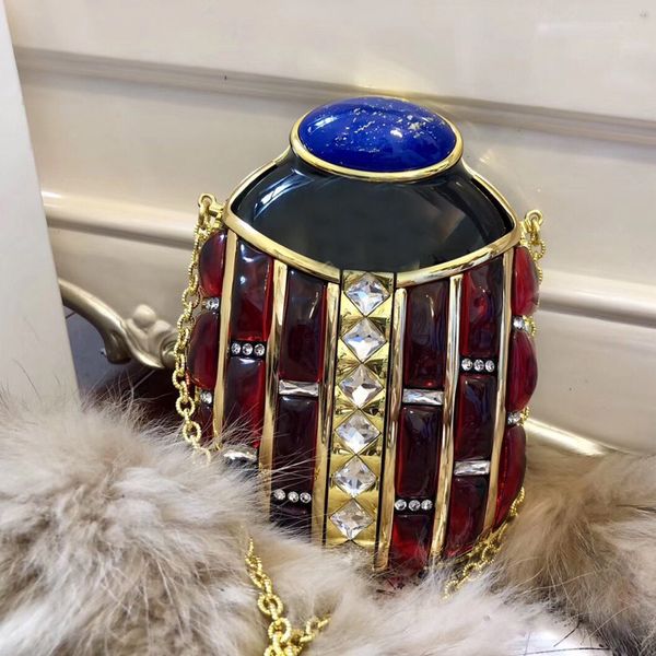 

crossbody bag handbags purses personality fashion resin diamond golden metal gold bugs women wallet evening bag