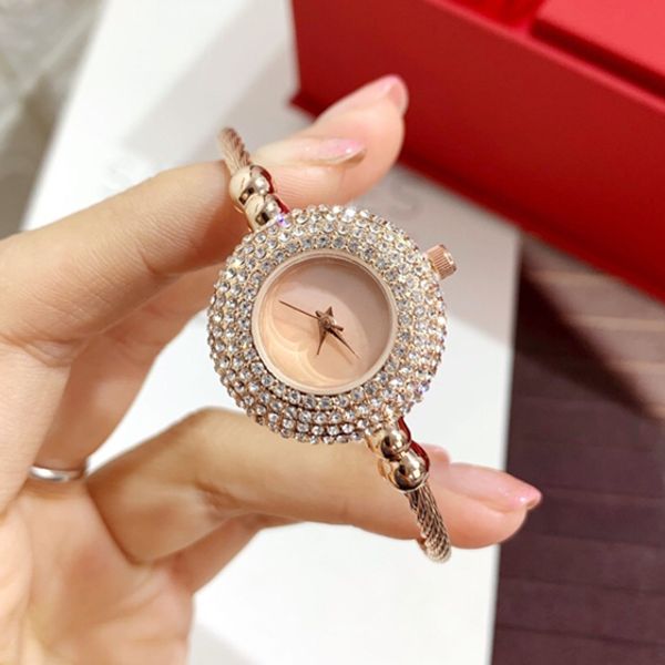 

new special design full diamonds women watch fashion luxury lady wristwatch stainless steel nice table clock drop shipping wholesale, Slivery;brown