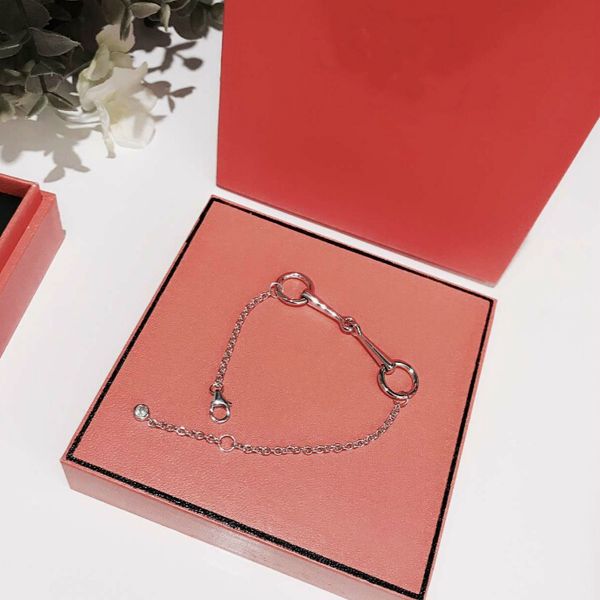 

bracelet s925 pure silver double ring pull ring h bracelet women banquet jewelry valentine gift, Golden;silver