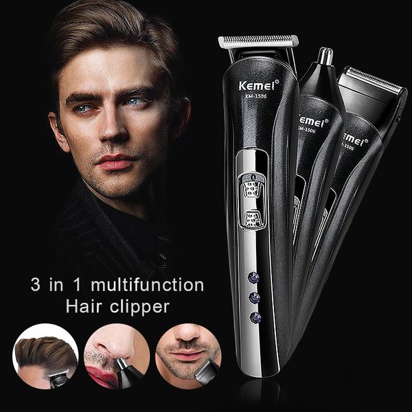 

kemei hair clippers men head basic barber hair trimmer nose beard shaver rechargeable hair clippers men's trimmer keikq