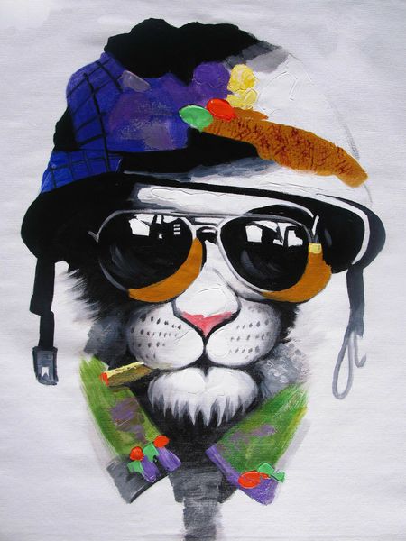 

cat mafia large street art painting home decor handpainted &hd print oil painting on canvas wall art canvas pictures 200218