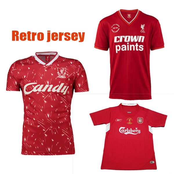

04 05 06 07 Retro Gerrard Soccer Jersey 2011 2012 Smicer Alonso Hamann Champion Football Shirts Vintage 89 91 Maillot 1985 86 Salah Mashup