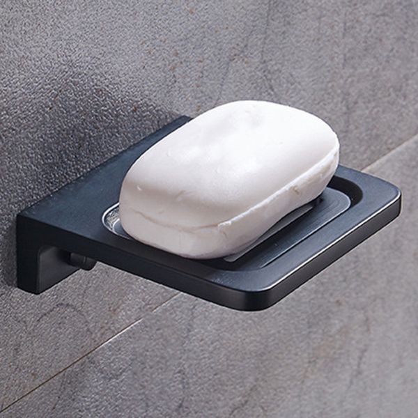 

space aluminum black soap box wall-mounted rack bathroom accessories product soap dish rack