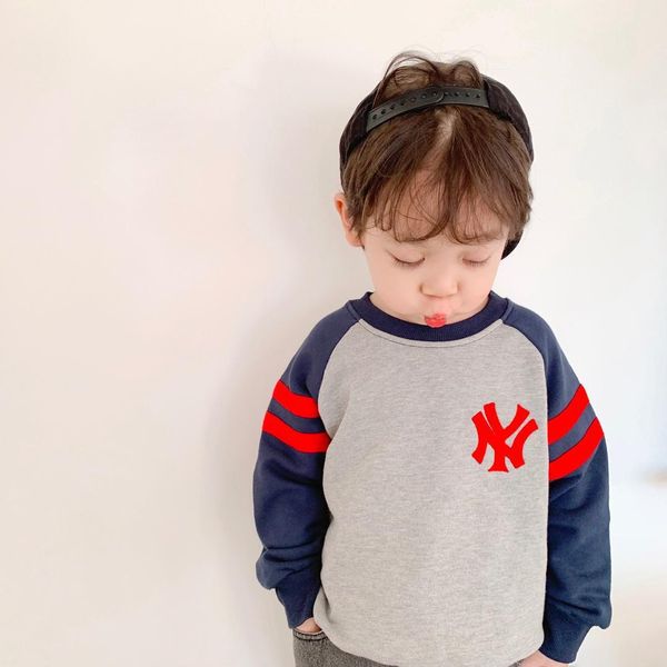 

kids fashion hoodies letter printing fashion sweatshirts boys girls thick hoodie tide color matching hoodie on sale, Black