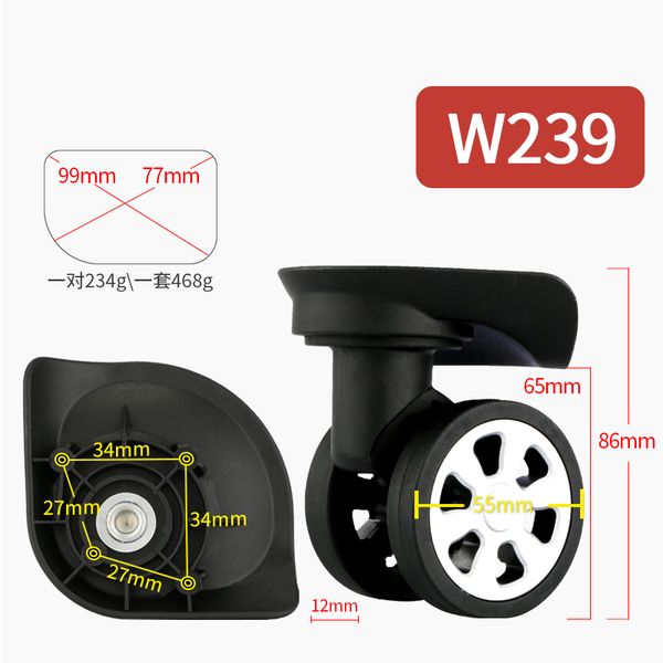 

luggage universal wheel accessory wheel tool pull box roller aircraft repair reinforcement 18/26 inch replacement, Black