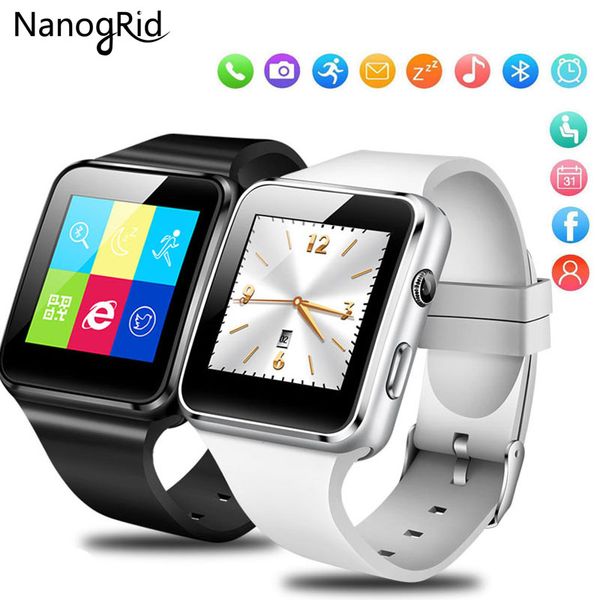 

bluetooth smart watch with camera touch screen support sim tf card whatsapp x6 smartwatch for iphone android phone, Slivery;brown