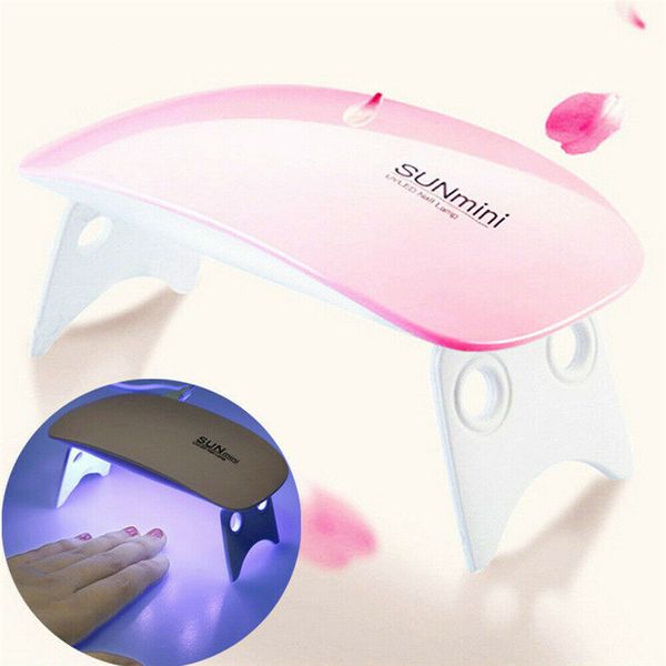 

6w portable mini nail dryer uv led lamp usb charging for manicure lcd display lamp drying gel nail polish art tools new