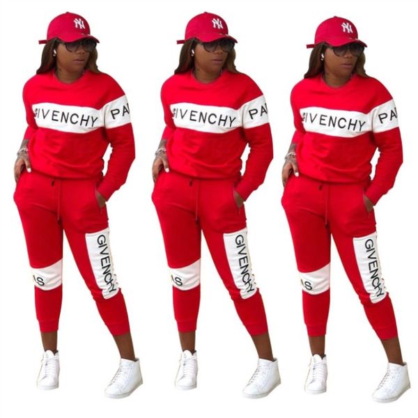 

womens two piece set tracksuit shirt pants outfits long sleeve sportswear shirt trousers sweatsuit pullover slim sportswear klw3249