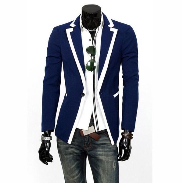 

fashion new mens jacket slim fit suits stylish casual coat jacket one button blazers new arrivals custom made, White;black