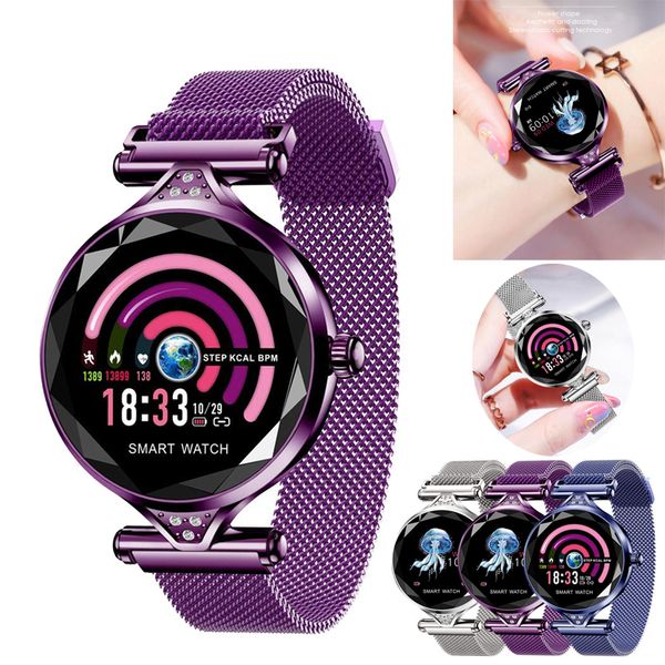 

new lady smart watch fashion bracelet heart rate watch for women gift for girls fitness tracker waterproof bluetooth, Slivery;brown