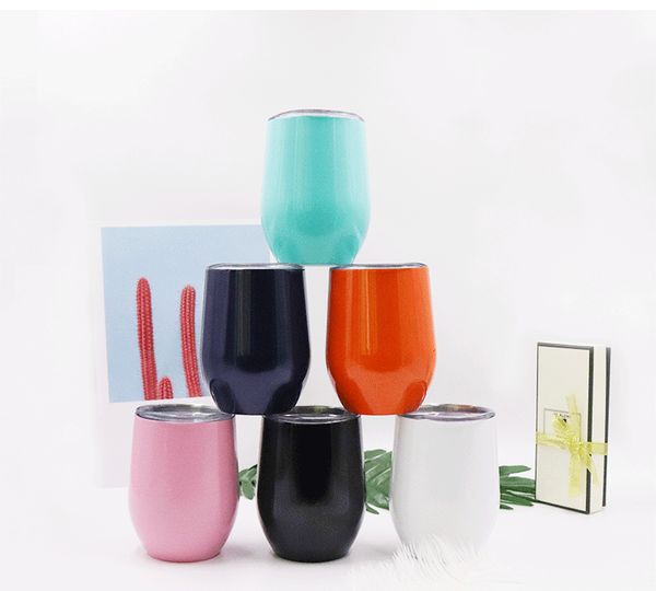

wholesale-creative 12oz egg cup wine glass stainless steel tumbler stemless mug party beer whisky coffee mugs beer cup promotion gift cup